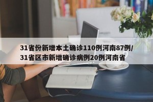 31省份新增本土确诊110例河南87例/31省区市新增确诊病例20例河南省